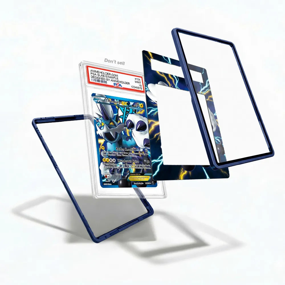 Thundurus EX 110-116 Boundaries Crossed Extended Art Display Cases - PSA Slab Case - Detail View