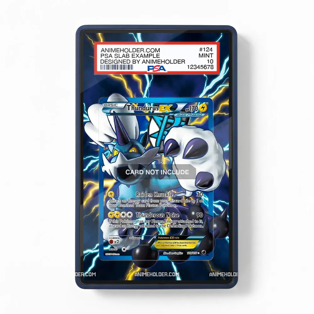 Thundurus EX 110-116 Boundaries Crossed Extended Art Display Cases - PSA Slab Case - Front View