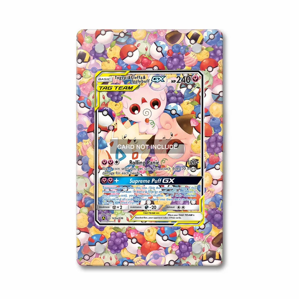Togepi & Cleffa & Igglybuff GX 143-236 Cosmic Eclipse Extended Art Display Cases - Magnetic Case - Front View