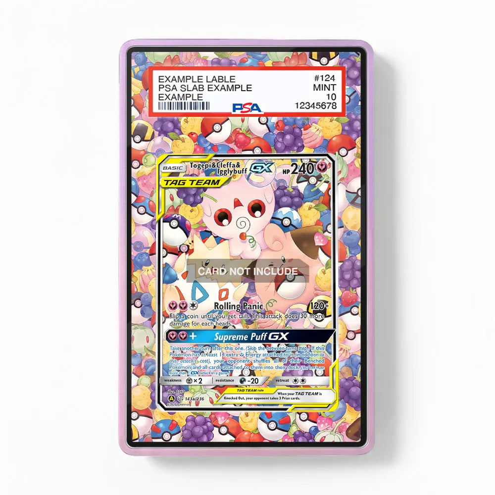 Togepi & Cleffa & Igglybuff GX 143-236 Cosmic Eclipse Extended Art Display Cases - PSA Slab Case - Front View