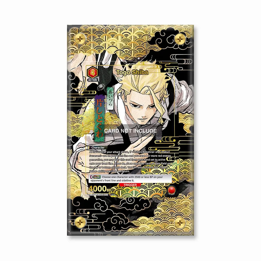Togo Shiba 16BT6TKGR050 Battle Spirits Pokemon Cards Custom Art Display Cases - Screws Case - Front View