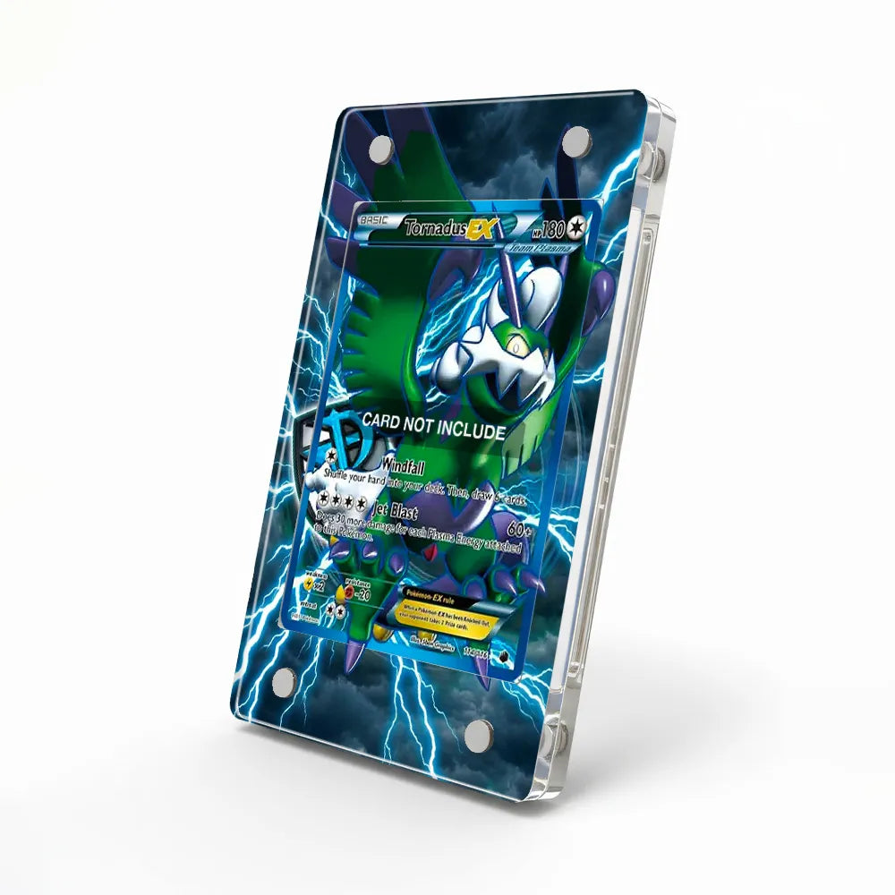 Tornadus EX 110-108 Black & White Plasma Storm Pokemon Cards Custom Art Display Cases - Magnetic Case - Side View