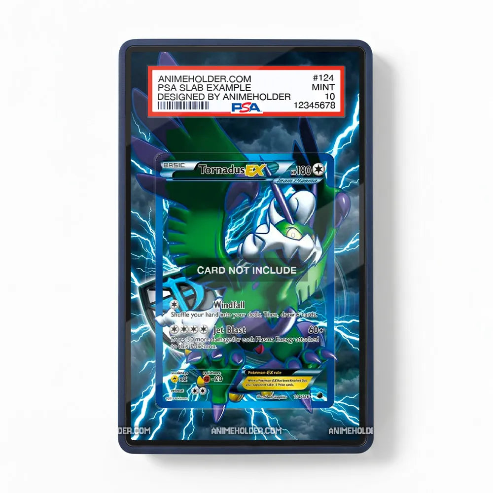 Tornadus EX 110-108 Black & White Plasma Storm Pokemon Cards Custom Art Display Cases - PSA Slab Case - Front View