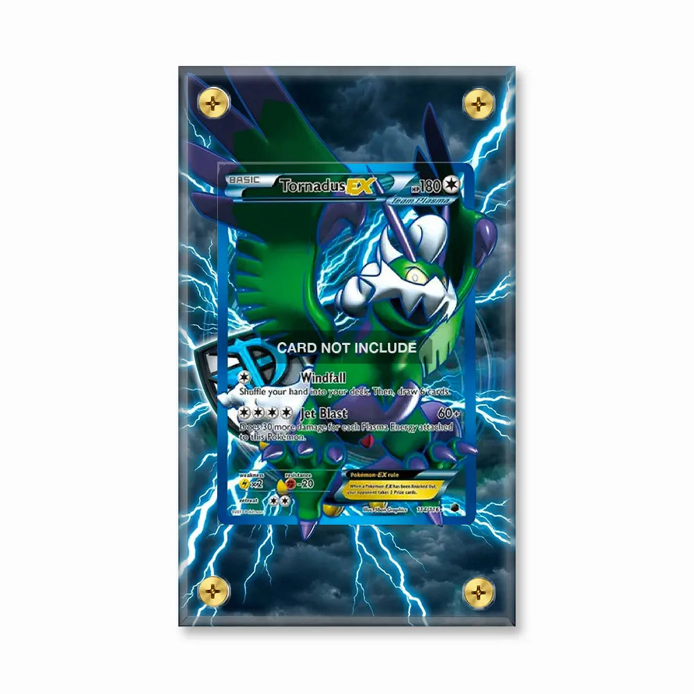 Tornadus EX 110-108 Black & White Plasma Storm Pokemon Cards Custom Art Display Cases - Screws Case - Front View