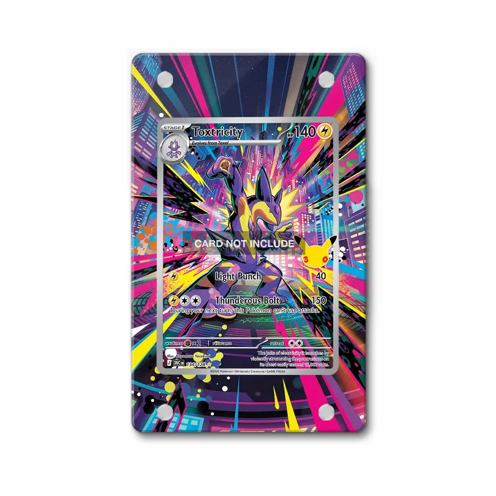 Toxtricity 134-128 30th Anniversary Pokemon Cards Custom Art Display Cases - PSA Slab Case - Front View