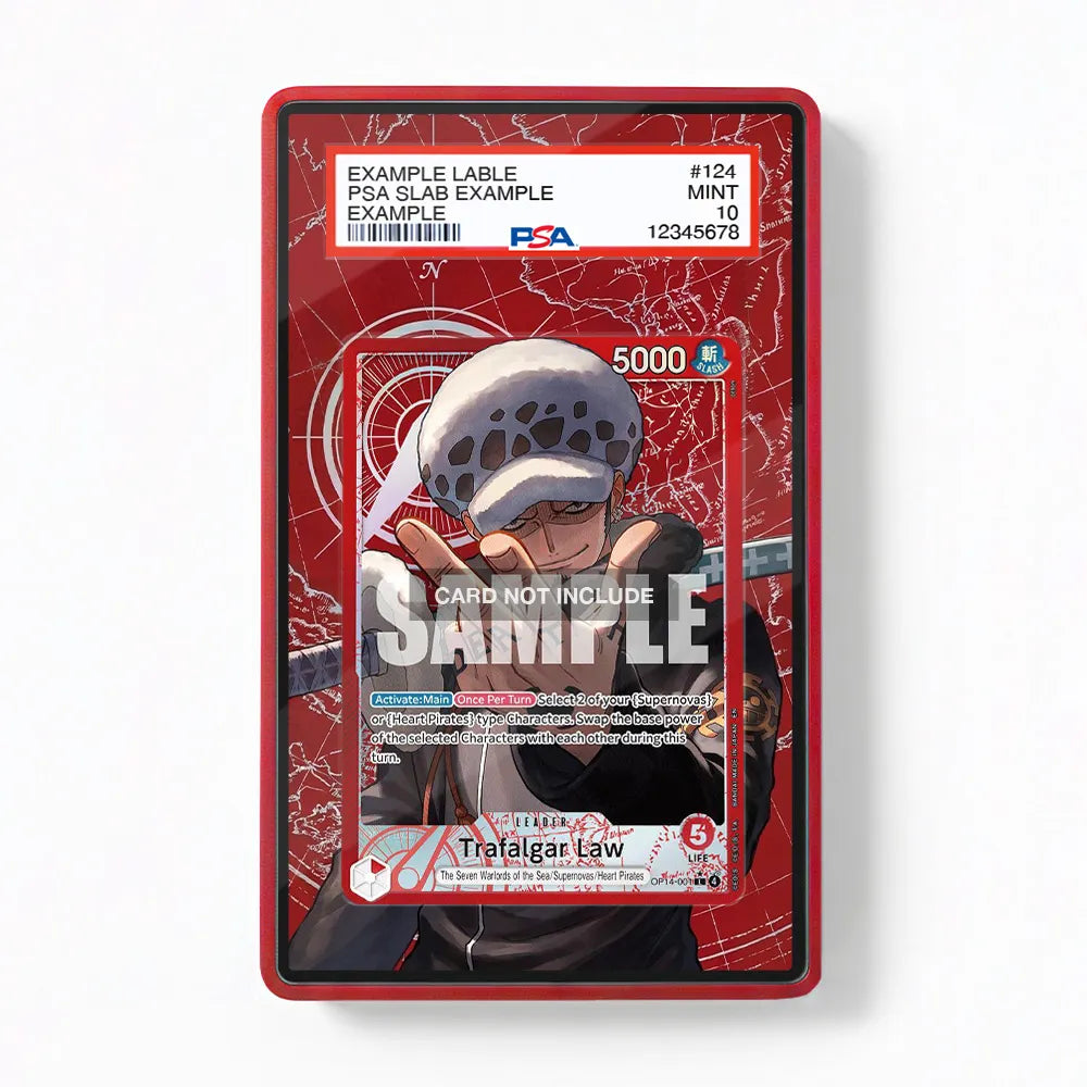 Trafalgar Law OP14-001 One Piece Extended Art Display Cases - PSA Slab Case - Front View