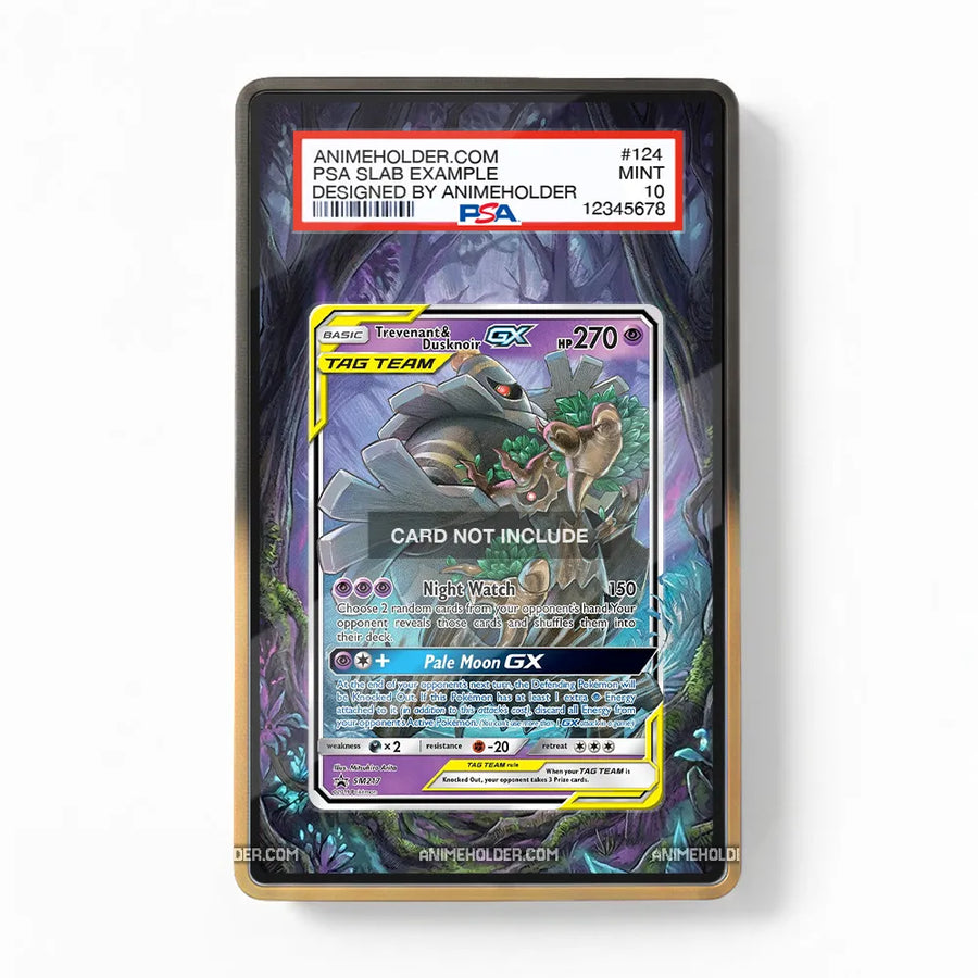 Trevenant & Dusknoir GX SM217 Promo Black Star Promos Pokemon Cards Custom Art Display Cases - PSA Slab Case - Front View