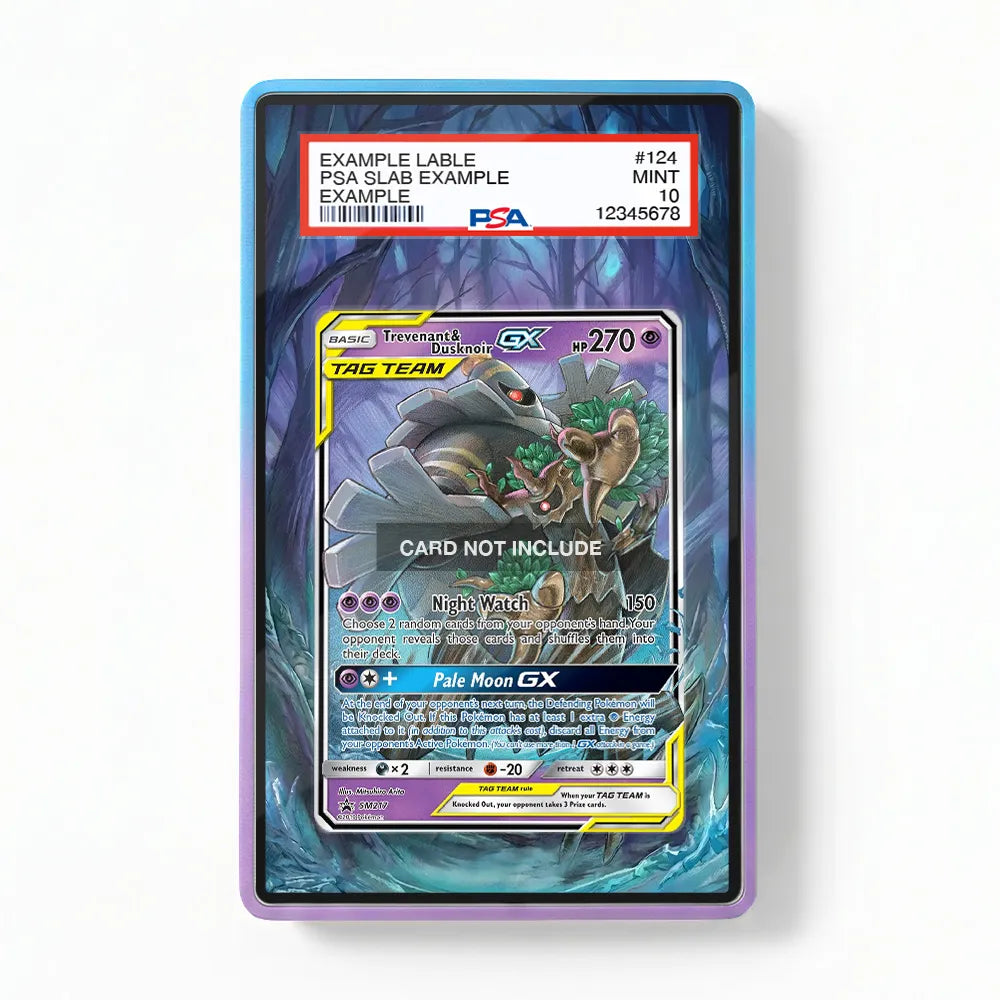 Trevenant & Dusknoir GX SM217 Promo Extended Art Display Cases - PSA Slab Case - Front View