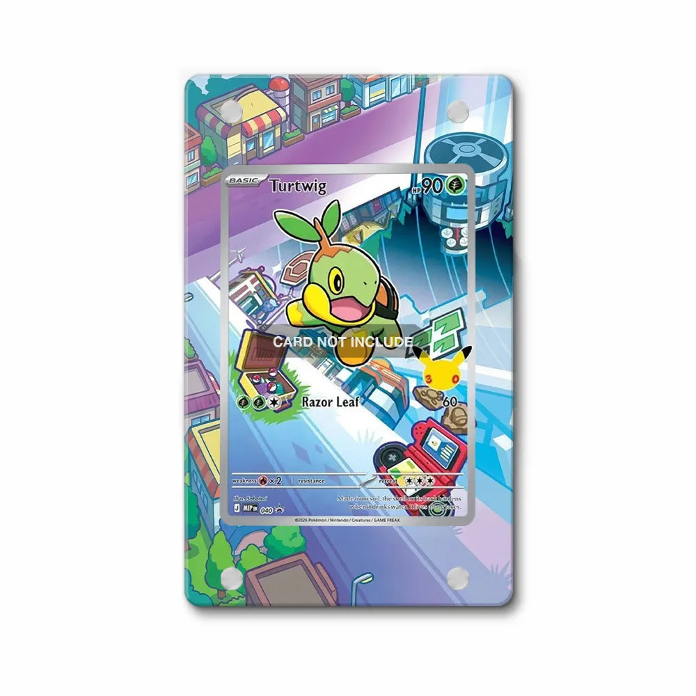 Turtwig 010-30th-P Promo 30th Anniversary Pokemon Cards Custom Art Display Cases - Magnetic Case - Front View