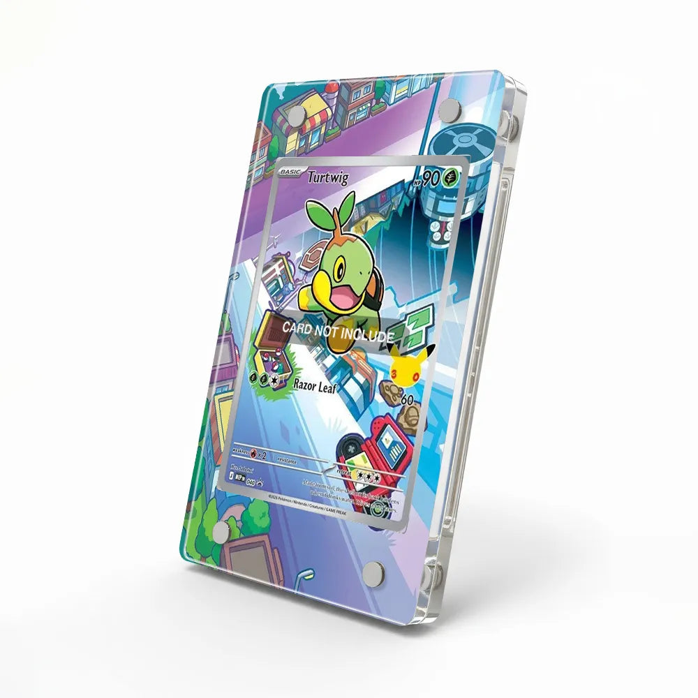 Turtwig 010-30th-P Promo 30th Anniversary Pokemon Cards Custom Art Display Cases - Magnetic Case - Side View