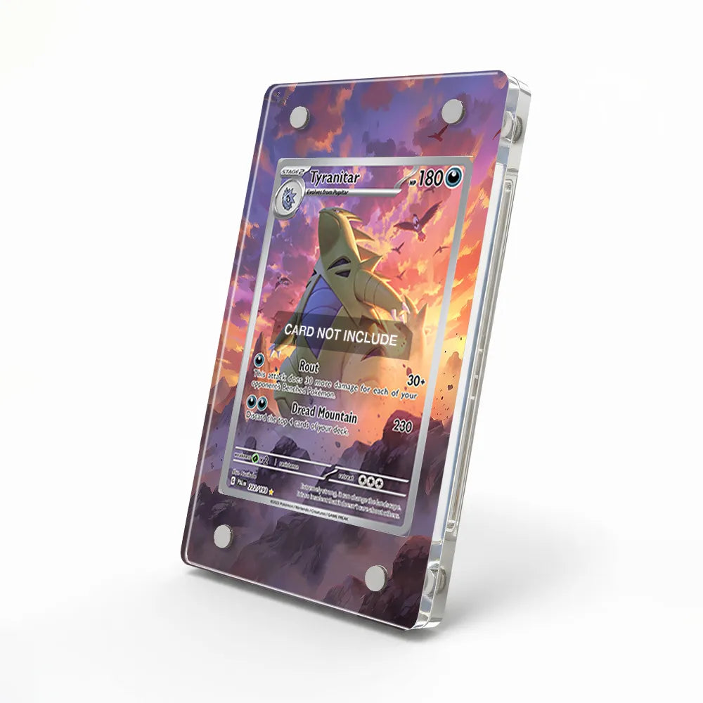 Tyranitar 222-193 IR AR Paldea Evolved Extended Art Display Cases - Magnetic Case - Side View