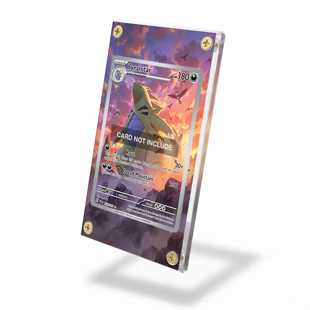 Tyranitar 222-193 IR AR Paldea Evolved Extended Art Display Cases - Screws Case - Side View