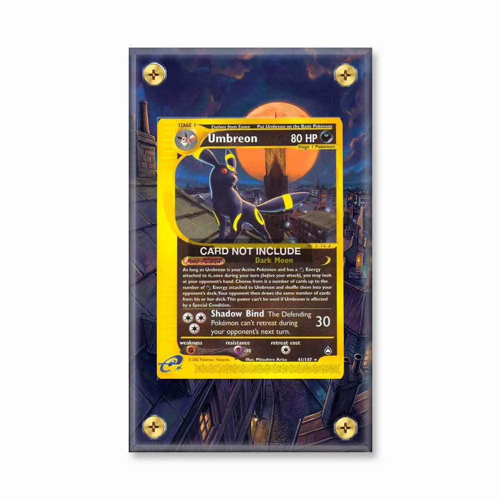 Umbreon 41-147 Reverse Holo Aquapolis Extended Art Display Cases - Screws Case - Front View