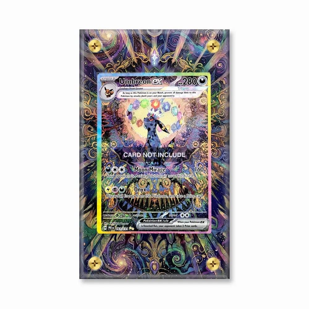 Umbreon SIR SAR Prismatic Evolutions Pokemon Extended Art Display Card Case Extended Art Display Cases - Screws Case - Front View