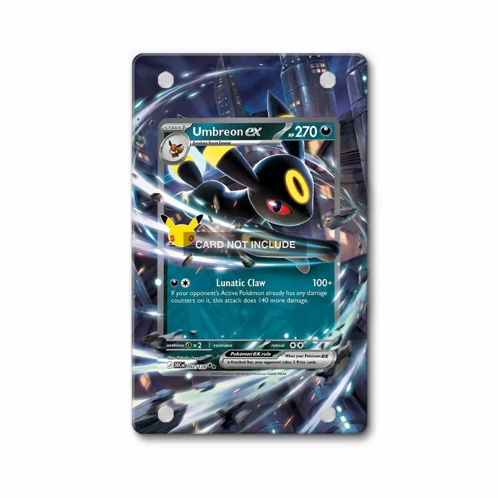 Umbreon ex 092-128 RR 30C 30th Anniversary Extended Art Display Cases - Magnetic Case - Front View