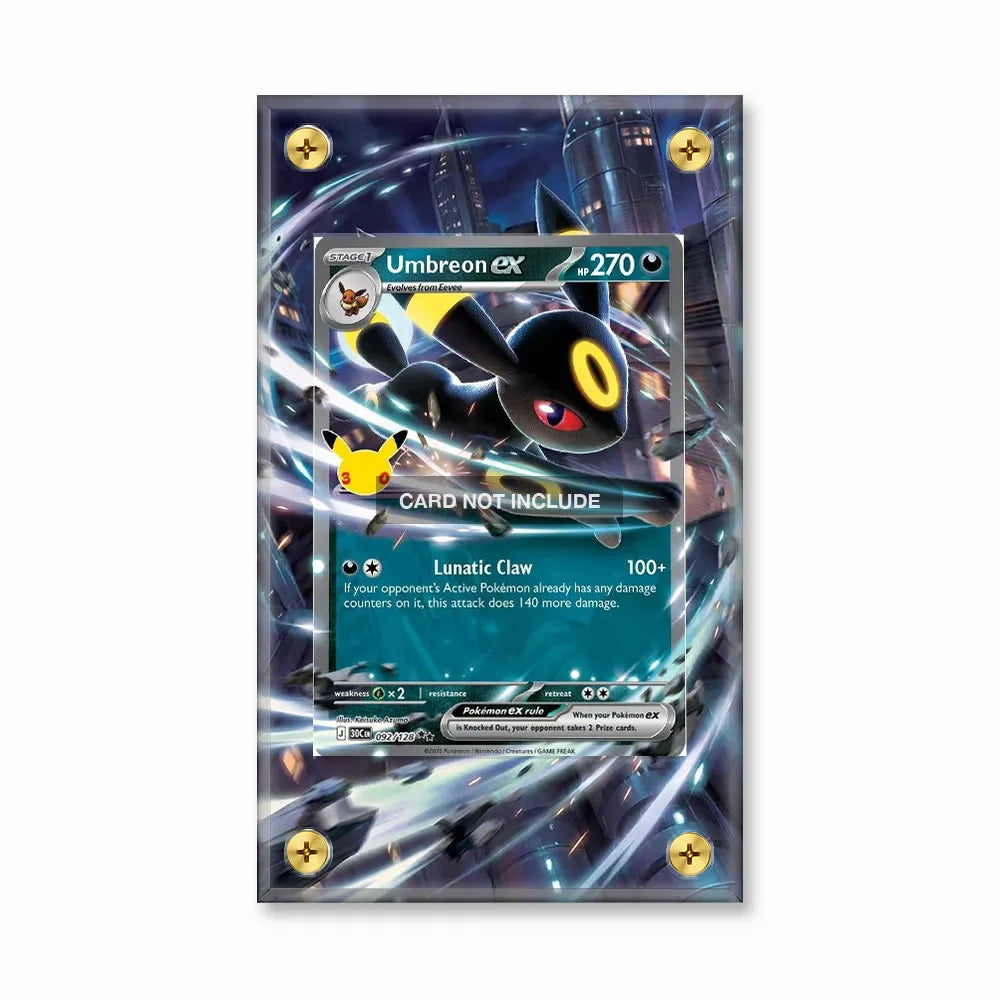Umbreon ex 092-128 RR 30C 30th Anniversary Extended Art Display Cases - Screws Case - Front View