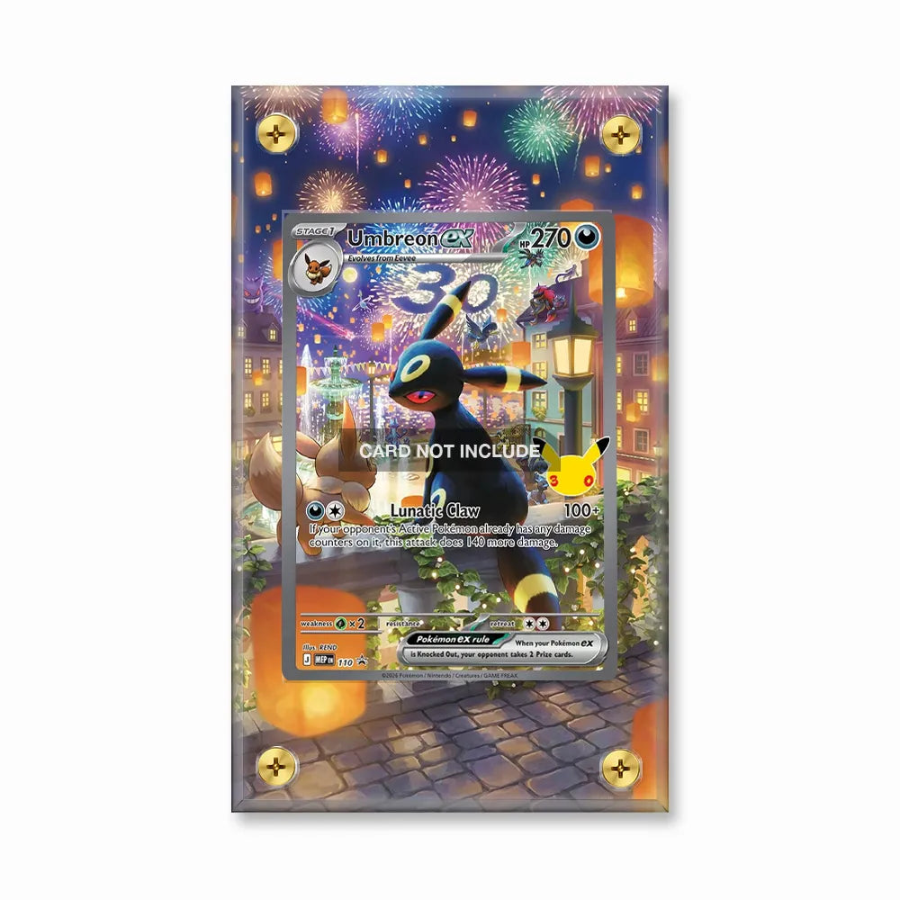 Umbreon ex 110 Promo MEP 30th Anniversary Extended Art Display Cases - Screws Case - Front View