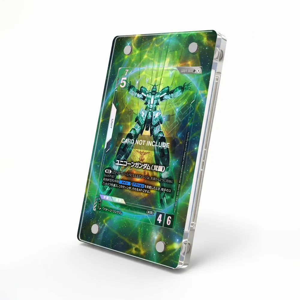 Unicorn Gundam (Awakened) 066 GD04 EN Pokemon Cards Custom Art Display Cases - Magnetic Case - Side View