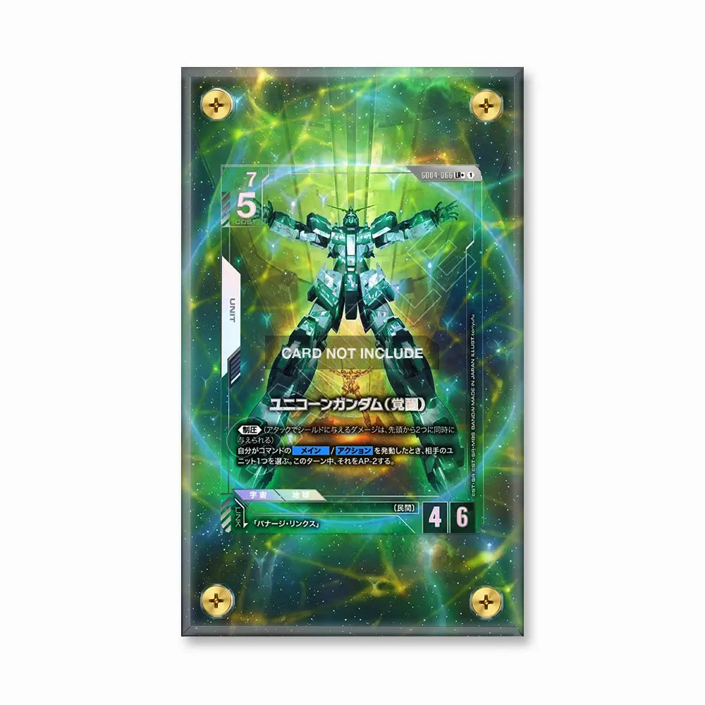 Unicorn Gundam (Awakened) 066 GD04 EN Pokemon Cards Custom Art Display Cases - Screws Case - Front View