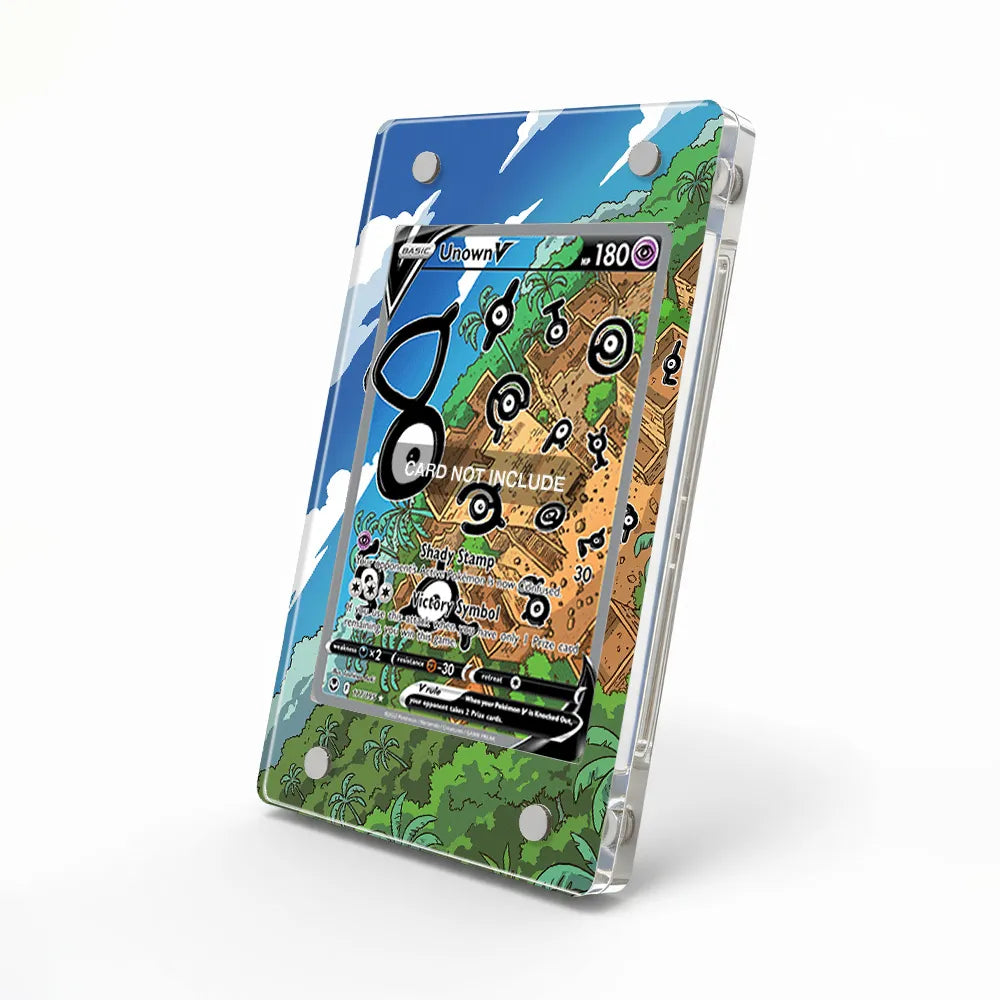 Unown V 177-195 SIR SAR Silver Tempest Alternate Art Extended Art Display Cases - Magnetic Case - Side View