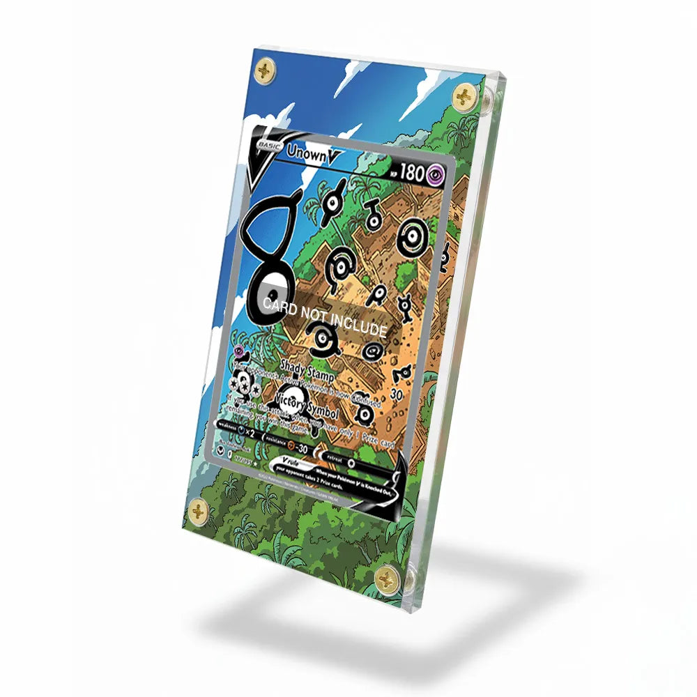Unown V 177-195 SIR SAR Silver Tempest Alternate Art Extended Art Display Cases - Screws Case - Side View