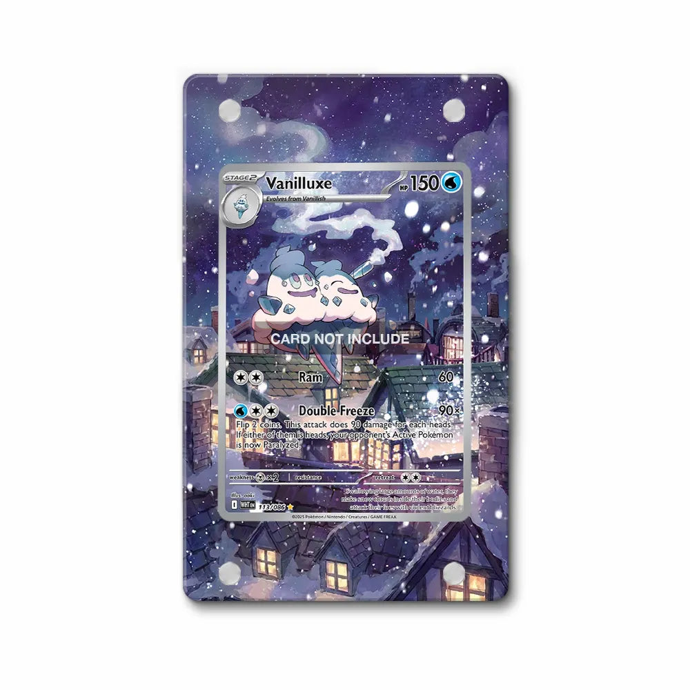 Vanilluxe 113-086 White Flame Pokemon Cards Extended Art Display Cases - PSA Slab Case - Front View
