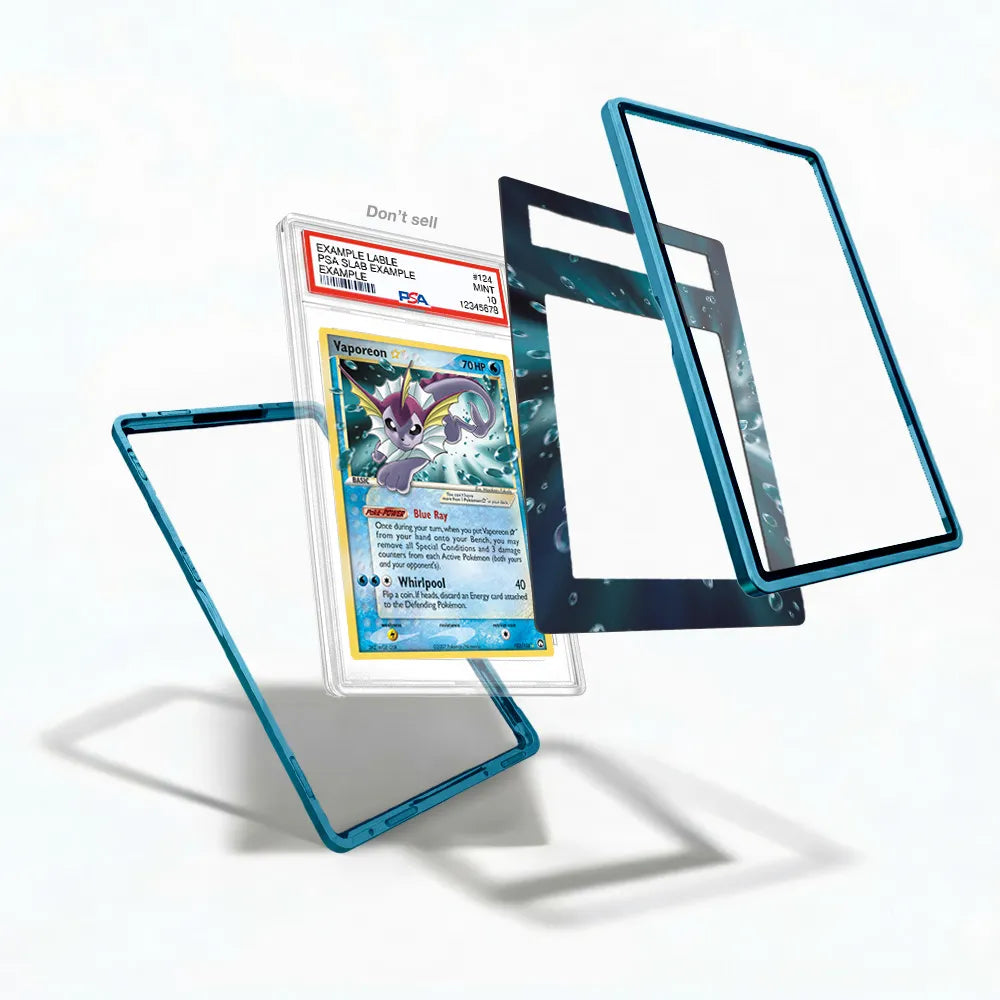 Vaporeon Star 102-108 Ultra Rare EX Power Keepers Extended Art Display Cases - PSA Slab Case - Detail View