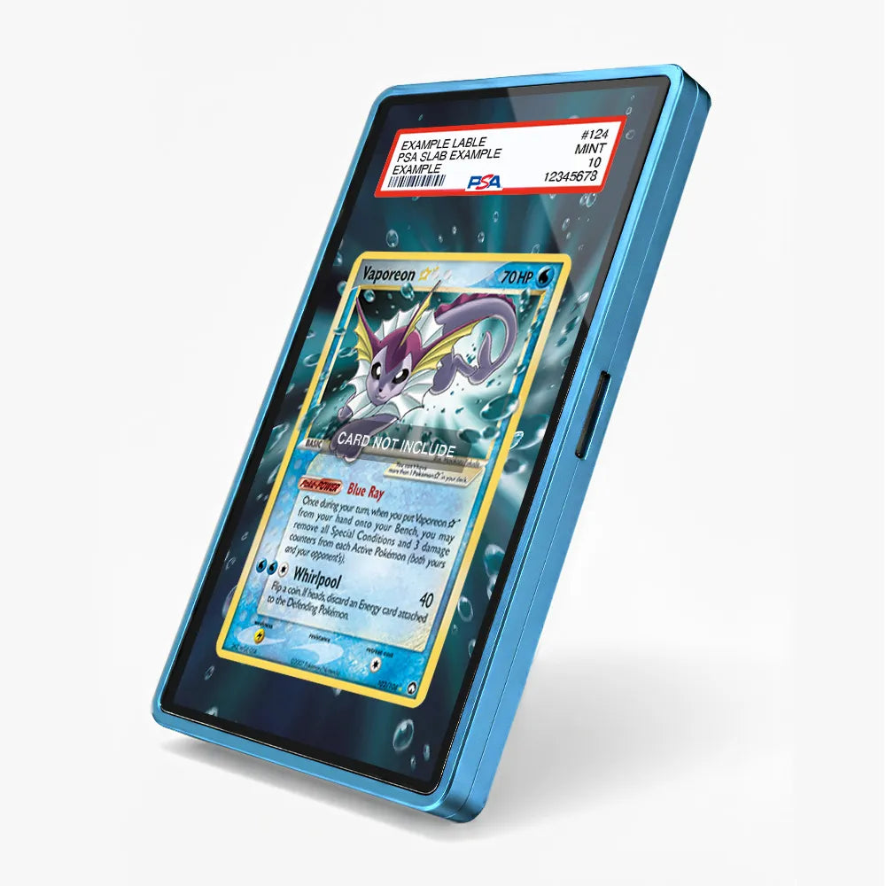 Vaporeon Star 102-108 Ultra Rare EX Power Keepers Extended Art Display Cases - PSA Slab Case - Side View