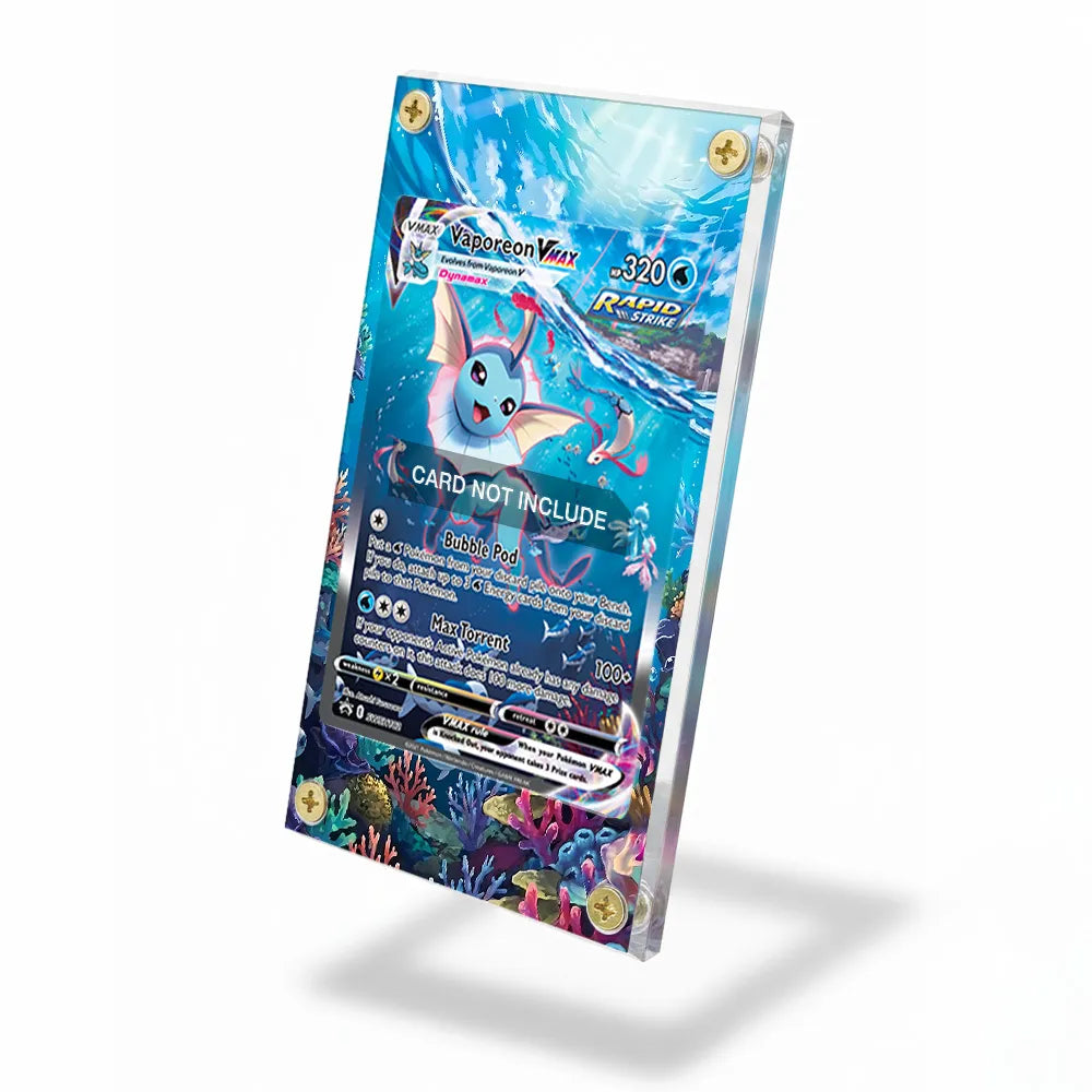 Vaporeon VMAX SWSH 182 Promo Extended Art Display Cases - Screws Case - Side View