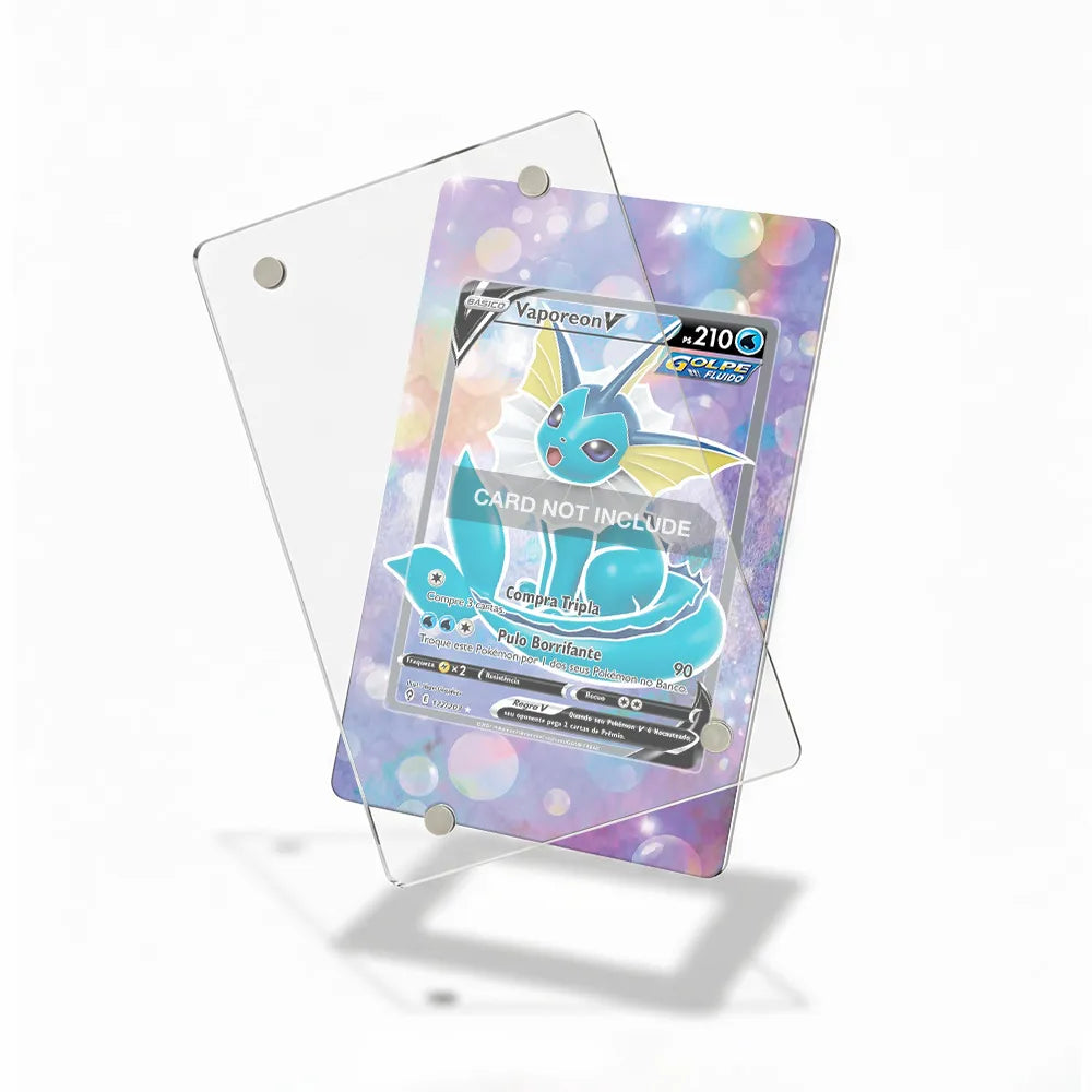 Vaporeon V Secret Rare SR Evolving Skies Extended Art Display Cases - Magnetic Case - Detail View