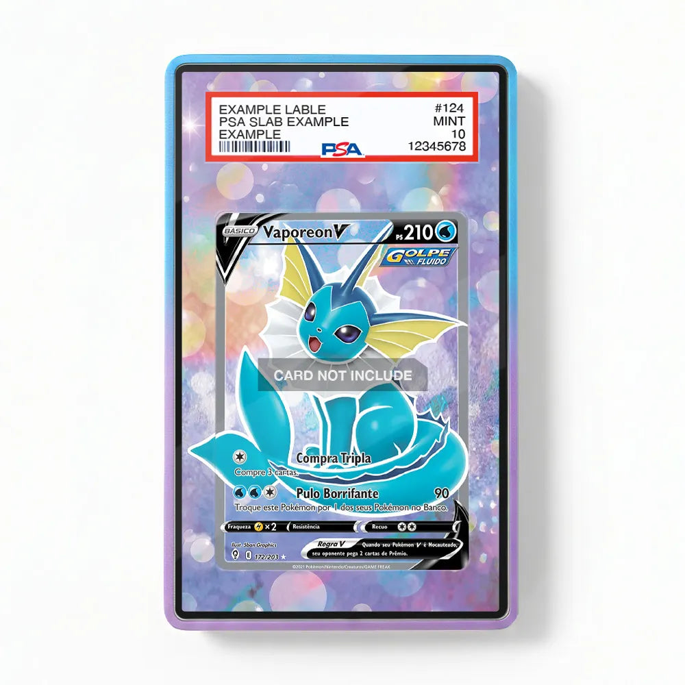 Vaporeon V Secret Rare SR Evolving Skies Extended Art Display Cases - PSA Slab Case - Front View