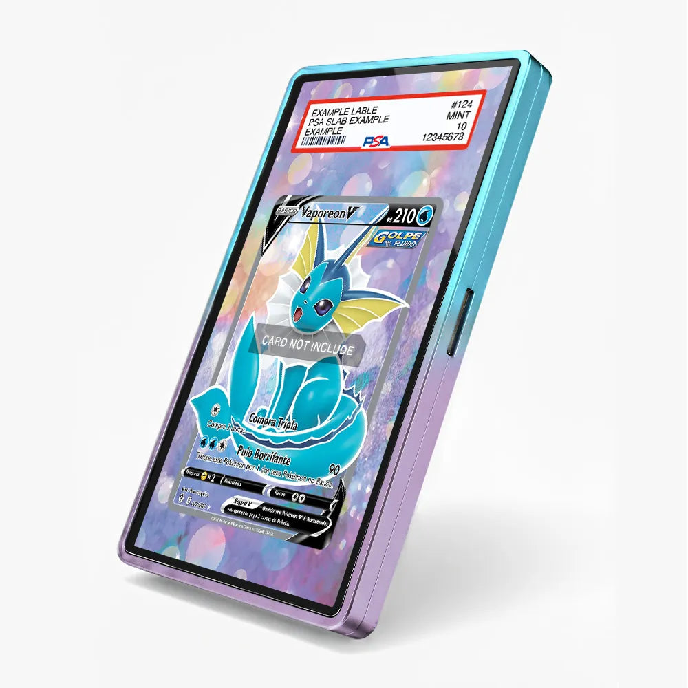 Vaporeon V Secret Rare SR Evolving Skies Extended Art Display Cases - PSA Slab Case - Side View