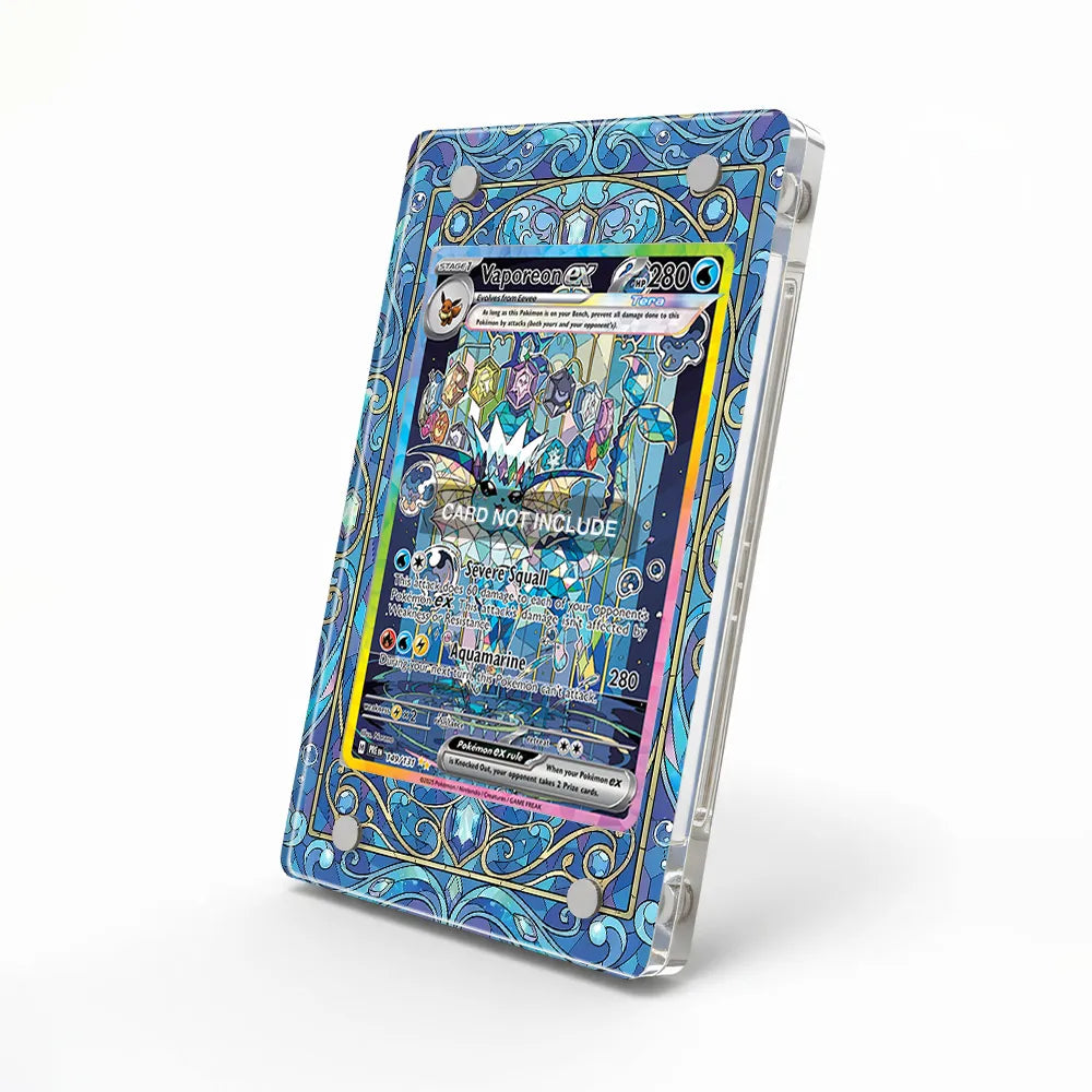 Vaporeon ex 149-131 SAR SIR Prismatic Evolutions Extended Art Display Cases - Magnetic Case - Side View