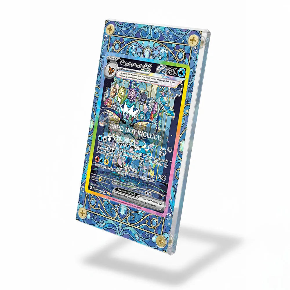Vaporeon ex 149-131 SAR SIR Prismatic Evolutions Extended Art Display Cases - Screws Case - Side View
