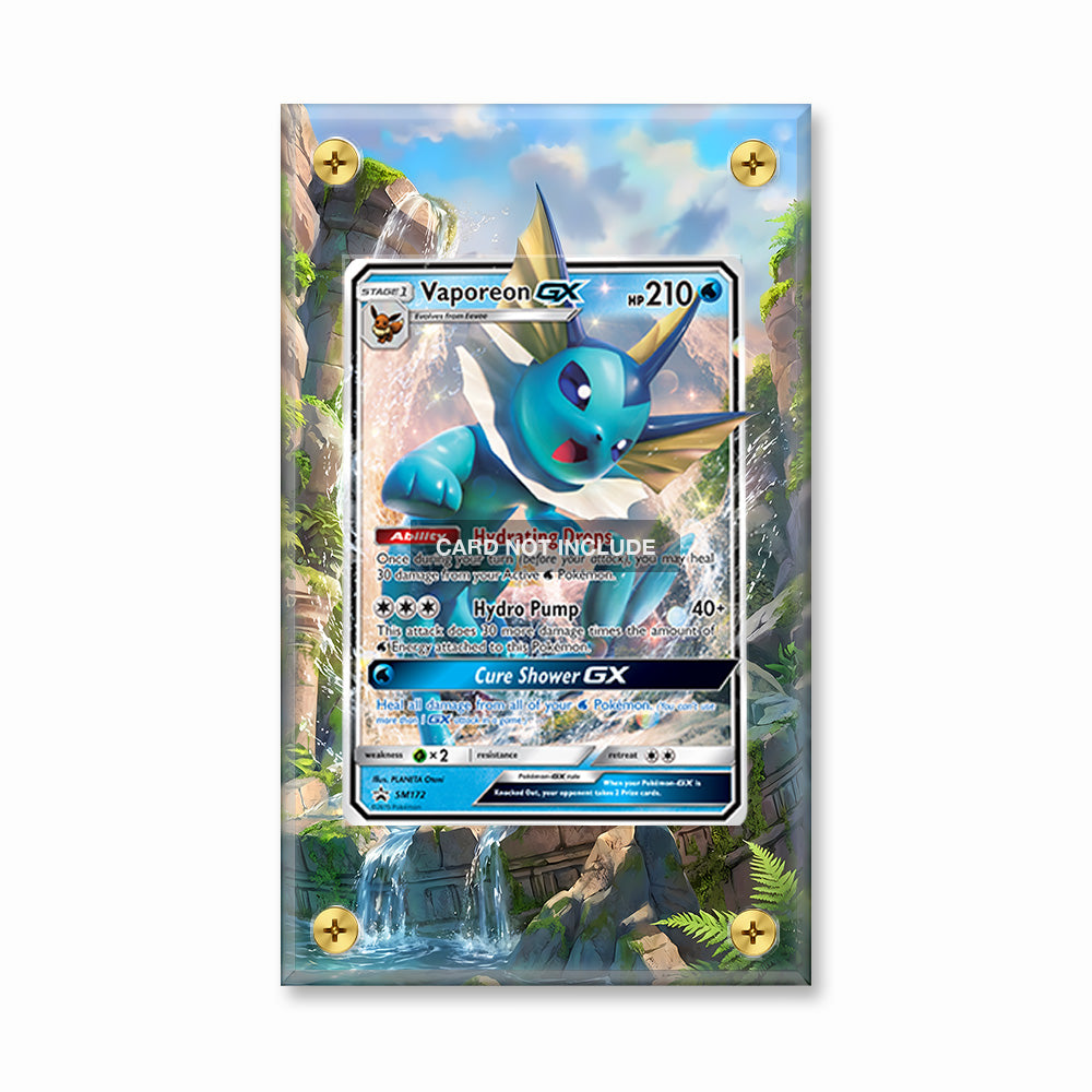 vaporeon gx pokemon card Vaporeon GX Metal Gold Foil Pokemon Card Fan Art Display Card HP190