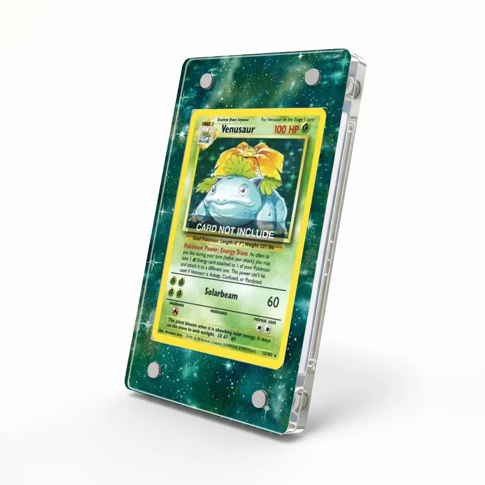 Venusaur 15-102 Base Set Extended Art Display Cases - Magnetic Case - Side View
