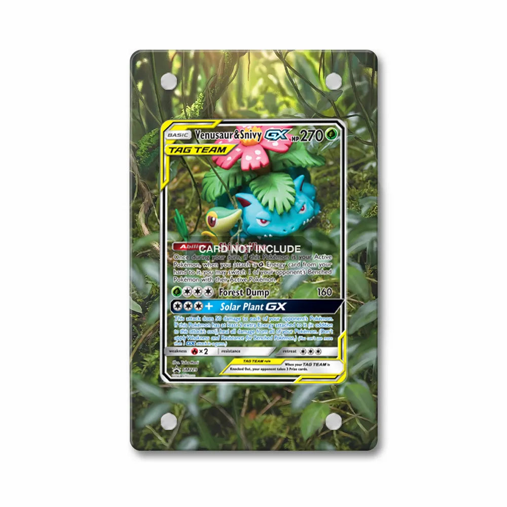 Venusaur & Snivy GX SM229 Promo Extended Art Display Cases - Magnetic Case - Front View