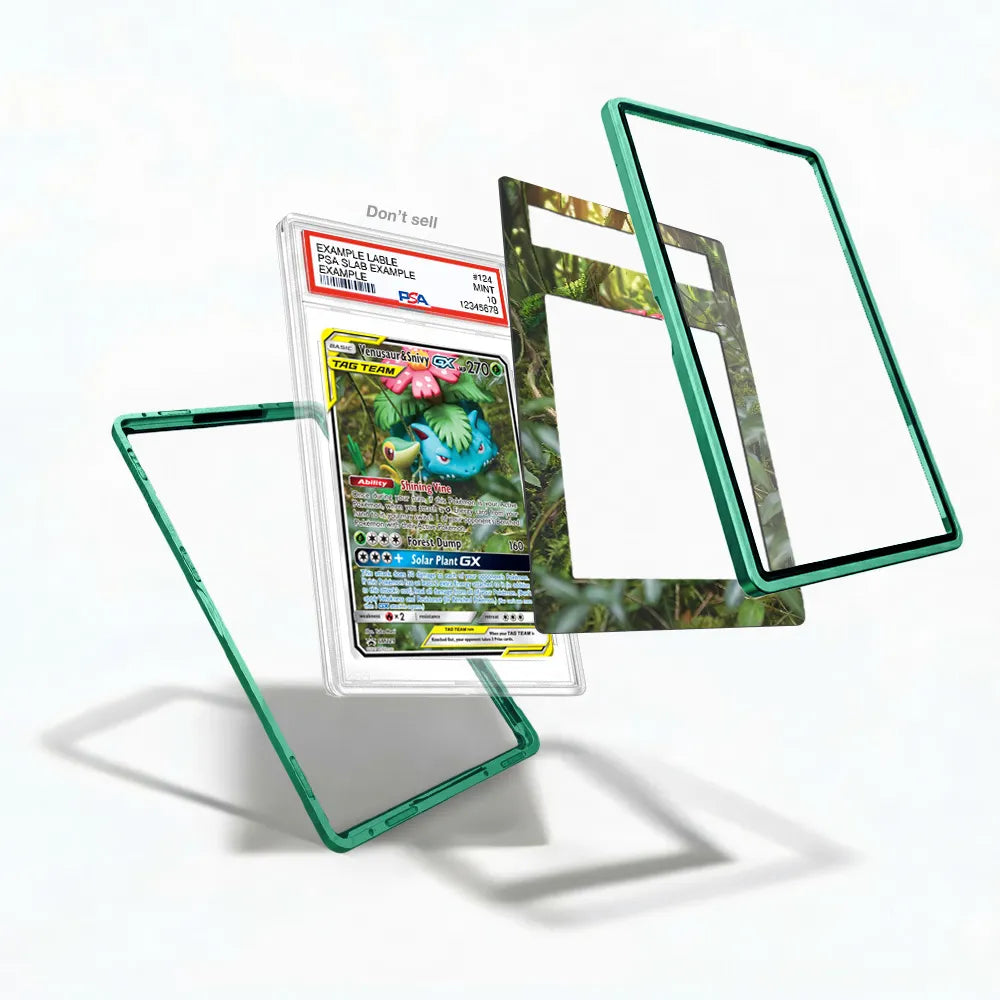 Venusaur & Snivy GX SM229 Promo Extended Art Display Cases - PSA Slab Case - Detail View