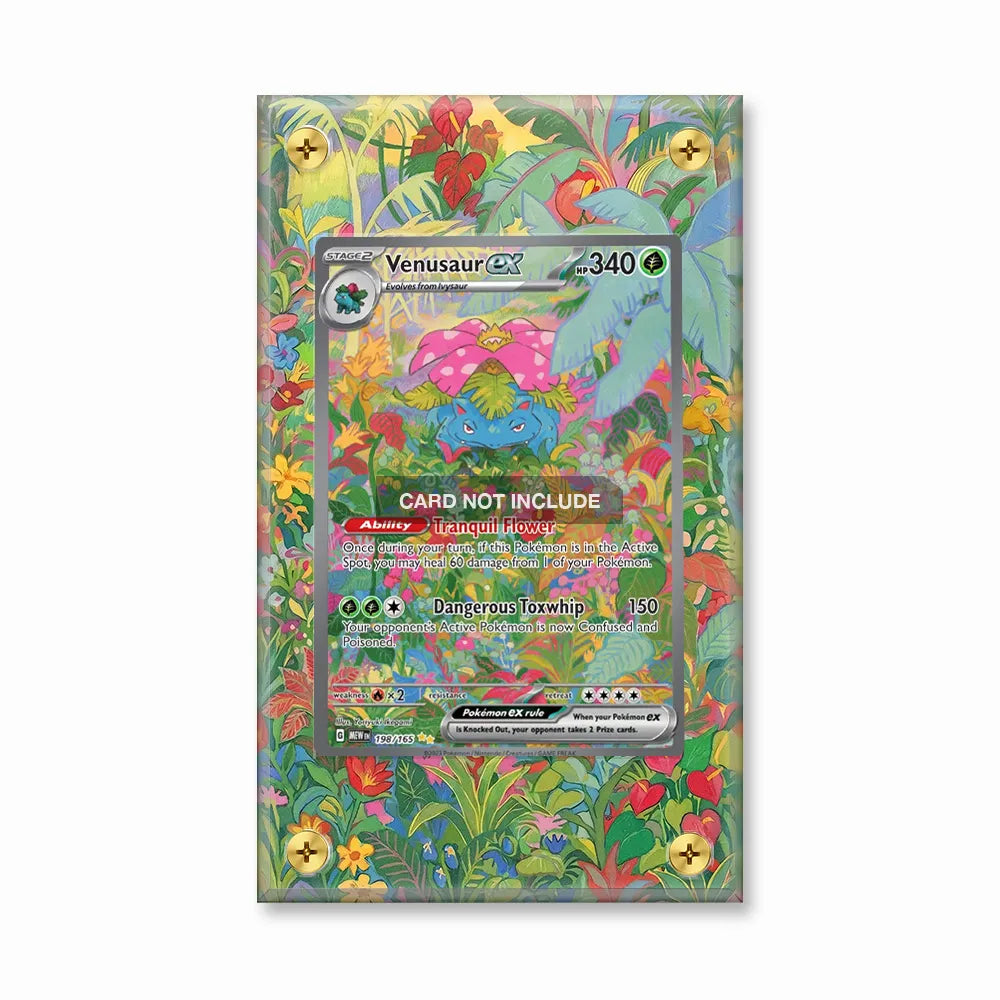 Venusaur ex 198-165 SIR SAR Pokemon 151 Extended Art Display Card Case Extended Art Display Cases - Screws Case - Front View