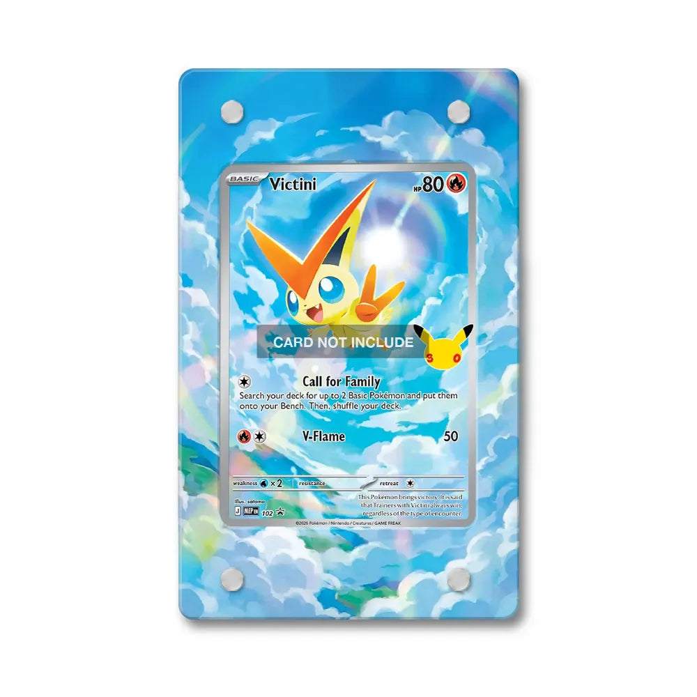 Victini 102 Promo MEP 30th Anniversary Extended Art Display Cases - PSA Slab Case - Front View