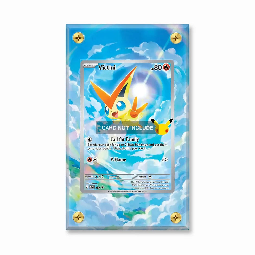 Victini 102 Promo MEP 30th Anniversary Extended Art Display Cases - Screws Case - Front View