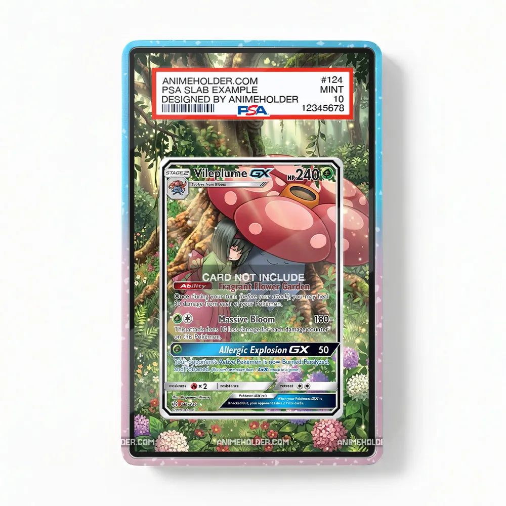 Vileplume GX 211-236 Sun & Moon Extended Art Display Cases - PSA Slab Case - Front View