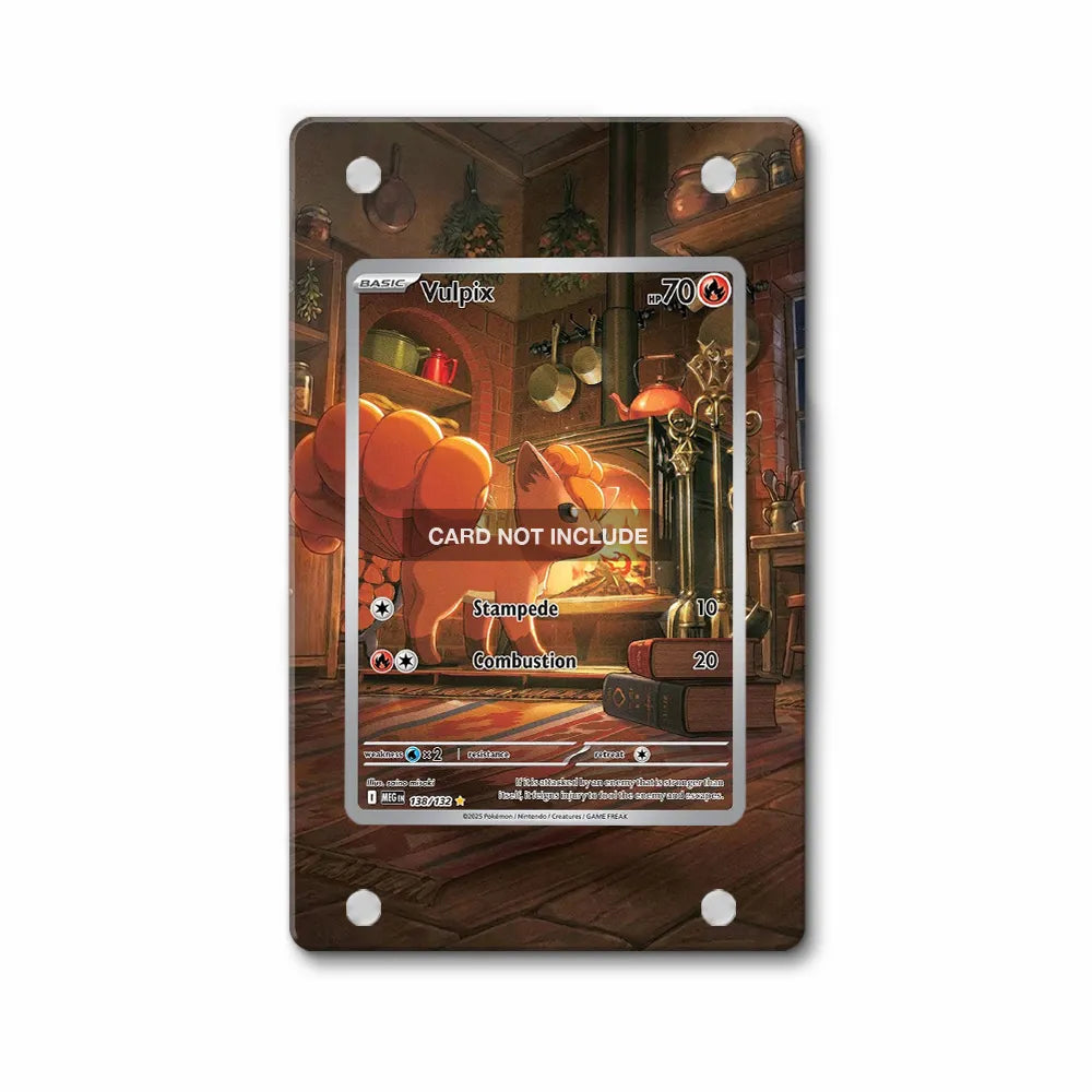 Vulpix 138-132 Mysterious Treasures Pokemon Cards Custom Art Display Cases - PSA Slab Case - Front View