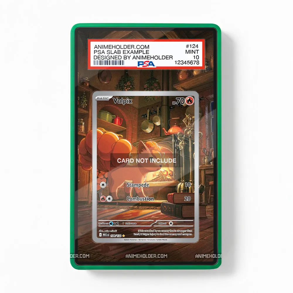 Vulpix 138-132 Mysterious Treasures Pokemon Cards Custom Art Display Cases - PSA Slab Case - Front View