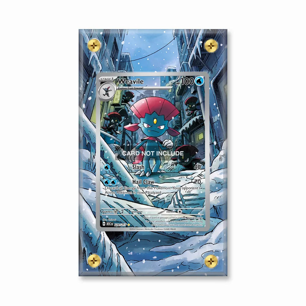 Weavile 228-217 Ascended Heroes Pokemon Cards Extended Art Display Cases - Screws Case - Front View