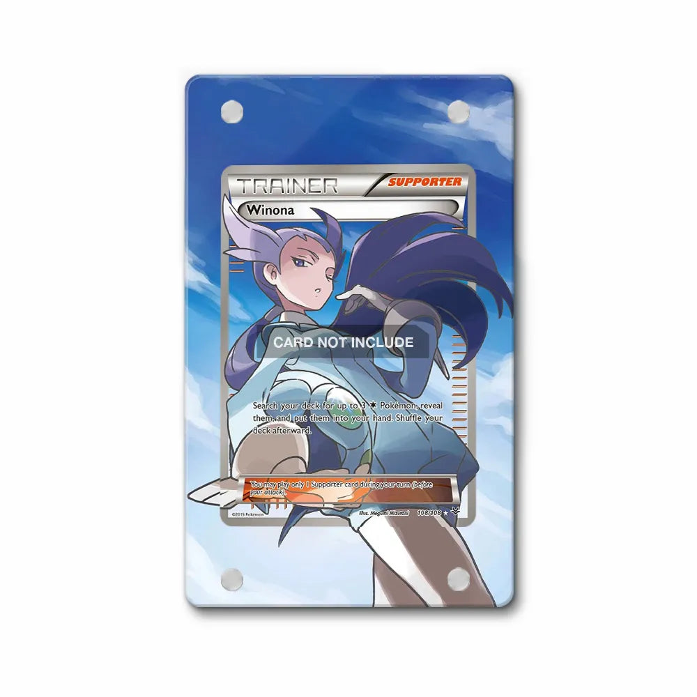 Winona 108-108 Ultra Rare Roaring Skies Pokemon Cards Custom Art Display Cases - PSA Slab Case - Front View