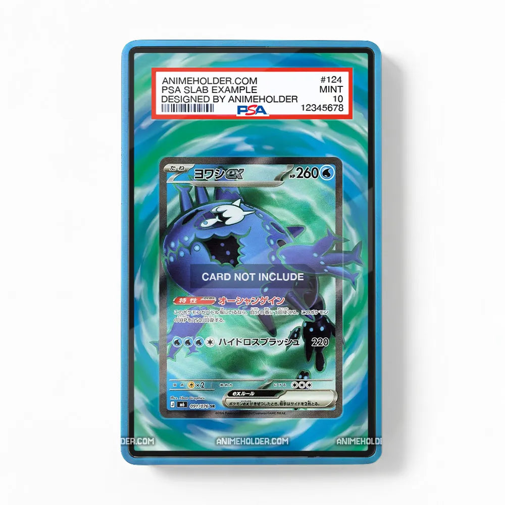 Wishiwashi ex 091-076 SR Storm Emeralda Delta Reign Pokemon Cards Custom Art Display Cases - PSA Slab Case - Front View