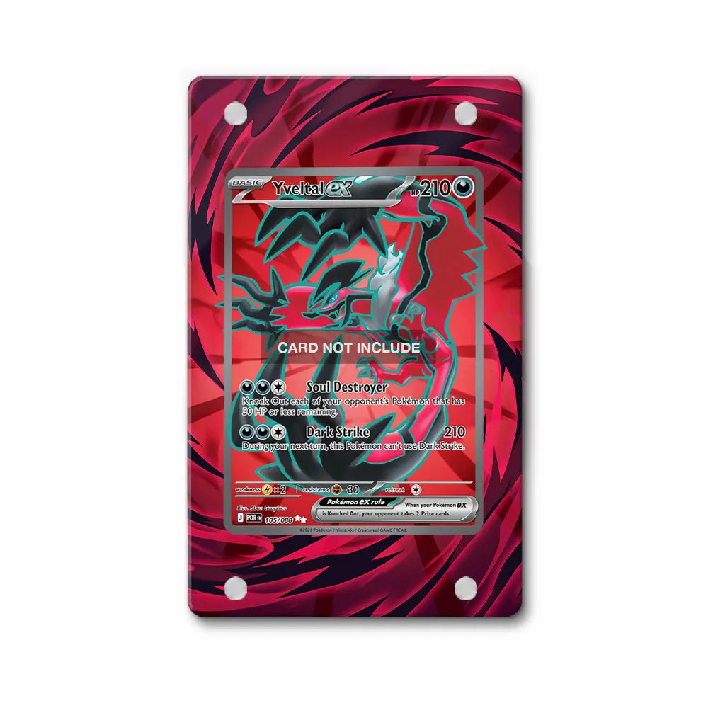 Yveltal 105-088 Perfect Order Pokemon Cards Extended Art Display Cases - Magnetic Case - Front View
