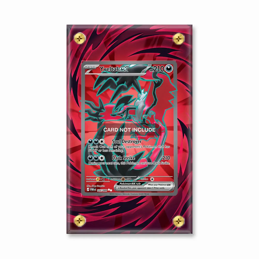 Yveltal 105-088 Perfect Order Pokemon Cards Extended Art Display Cases - Screws Case - Front View
