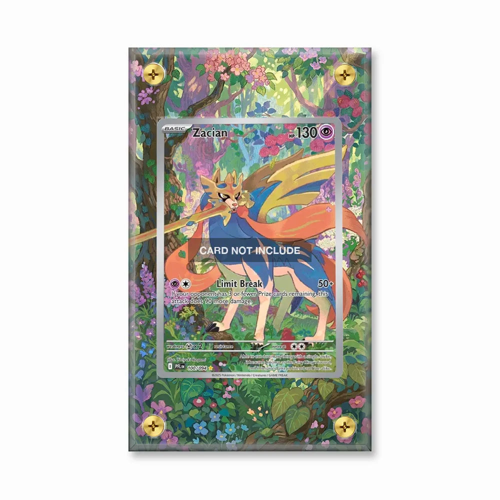 Zacian 100-094 Battle Styles Pokemon Cards Custom Art Display Cases - Screws Case - Front View